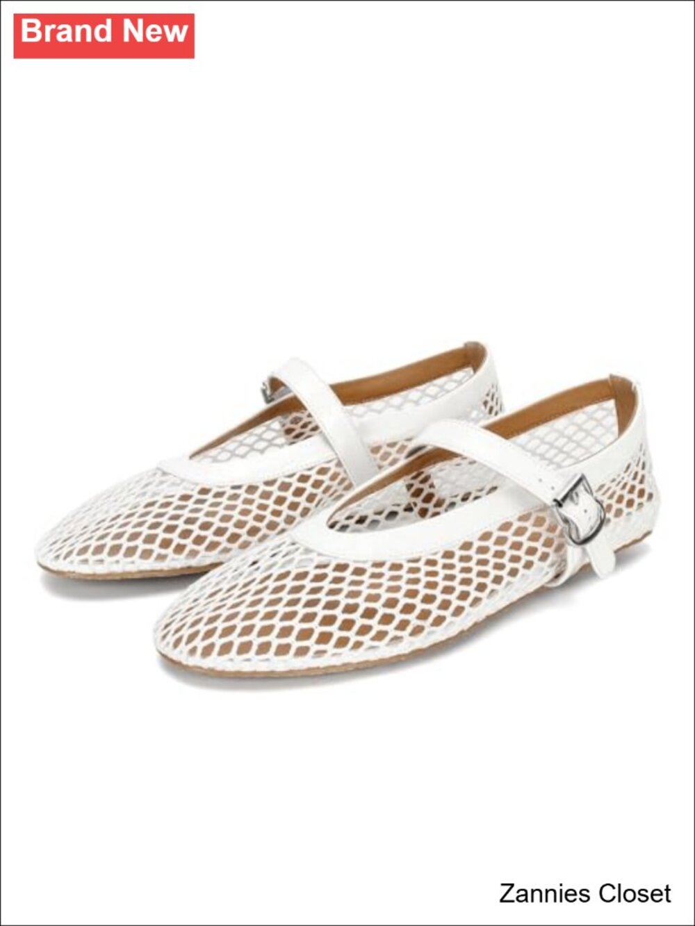✨ Mesh Ballet Flats Buckle Strap Pointed Toe Ballerina Flat Shoes